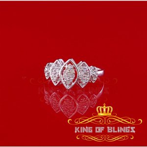 King 7114W-A99KOB 10k Real White Gold With 0.12 Ct Real Diamond Ladies