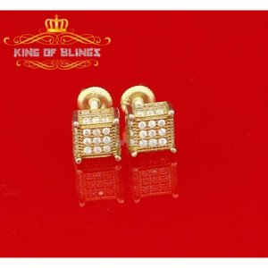 King 9598Y-A15KOB 10k Yellow Gold Finish With Lab Created Square Men's