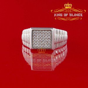 King 14873W-A25KOB 10k White Gold Finish Lab Created Diamonds Silver M