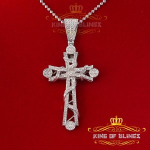 King 14111W-A119KOB 10k White Gold Finish With Real Diamond Faith Silv