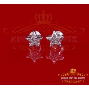 King 18026W-A19KOB 10k White Gold Finish With Real Diamond 0.10 Ct Sil