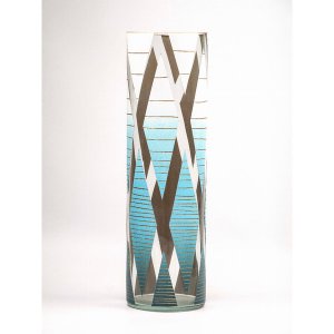 B2 7017/400/sh149 Glass Decorated Vase (pack Of 1)