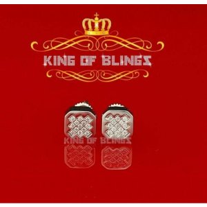 King 14732W-A19KOB Silver Earring 10k White Gold Finish Silver Women's