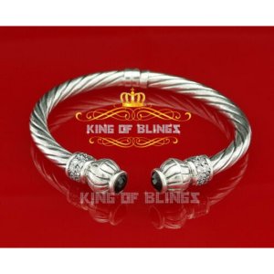 King 11478W-A59KOB 10k White Gold Finish In Silver Menladies's Bangle 