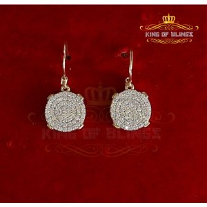 King 19108Y-A22KOB Men's White Gold Hip Hop Iced Round Dangling 925 St