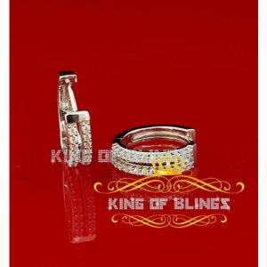 King 14058W-A19KOB Men's Hip Hop White Gold 925 Sterling Silver Iced 2