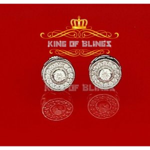 King 10209W-A9KOB 10k White Gold Finish Silver Stud Men'sladies Earrin