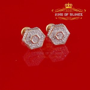 King 19069Y-A39KOB 10k Yellow Gold Finish Real Diamond Ct Stud Silver 