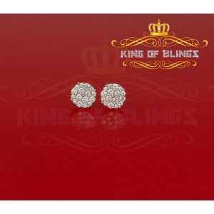 King 19100W-A20KOB Aretes Para Hombre 925 White Silver Iced Out Cz Rou