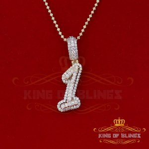 King 18579Y1-A49KOB 10k Yellow Gold Finish Cursive 3d Numbers With Lab