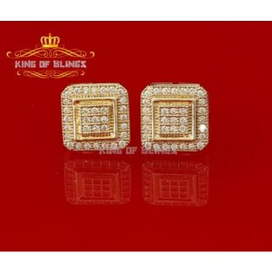 King 9719Y-A15KOB Men's Elegant Square Yellow Gold Sterling Silver Scr