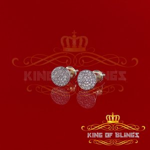 King 19746Y-A32KOB Aretes Para Hombre 925 Sterling Silver Carat Round 