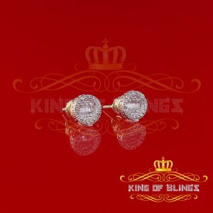 King 19826Y-A32KOB Aretes Para Hombre 925 Sterling Silver Carat Round 