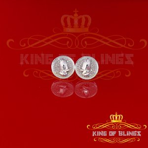 King 19695W-A59KOB 0.33 Ct Diamond Hip Hop Earrings, Women Diamond Stu