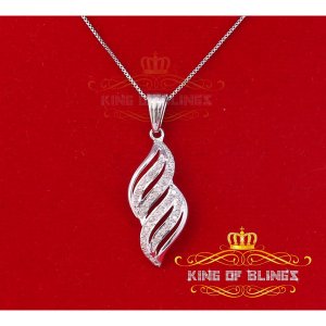 King 11902W-A29KOB 10k White Gold Finish Real Diamond Fashion Silver P