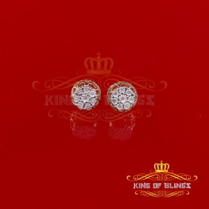 King 20130Y-A29KOB Diamond Stud Earrings For Women Sterling Silver Stu