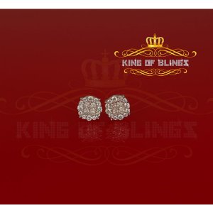 King 10212W-A12KOB Aretes Para Hombre 925 White Silver Iced Out Cz Rou