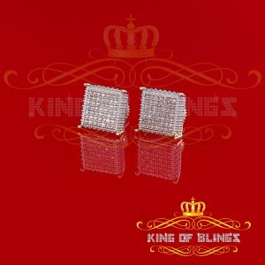 King 11639Y-A44KOB Aretes Para Hombre 925 Sterling Silver Carat Round 