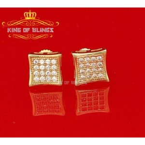 King 9591Y-A12KOB 10k Yellow Gold Finish With Lab Created Square Men's