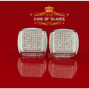 King 12883W-A55KOB Silver Iced Out 0.33ct Hip Hop Men Women Diamond St