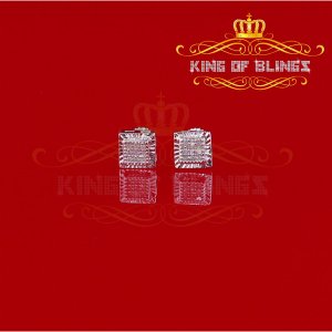 King 11552W-A13KOB 0.05ct Diamond Hip Hop Earrings, Women Diamond Stud