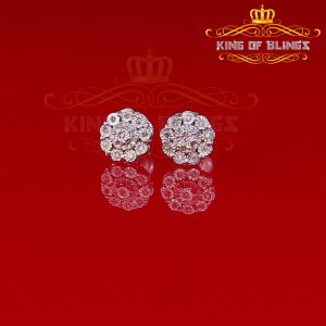 King 19315W-A33KOB 0.15ct Carat Diamond Stud Earrings For Women Sterli