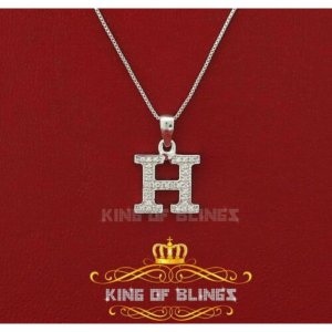 King 15422WH-A9KOB 10k White Gold Finish Alphabet With Lab Created Dia