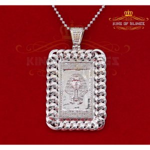 King 14260W-A139KOB 10k White Gold Finish With 0.33ct Real Diamond Sil