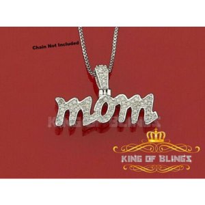 King 15661W-A39KOB 10k White Gold Finish Real Diamond Silver Pendant (