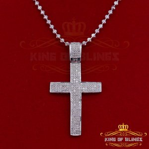 King 14284W-A149KOB 10k White Gold Finish Real Diamond Faith Silver Pe