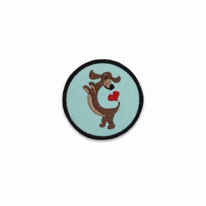 K9 Breed_Dachschund_Heart_Circle_V Dog Breed Patches (pack Of 1)