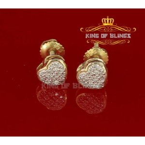 King 12290Y-A15KOB Small Diamond Stud Earrings For Women In 925 Sterli