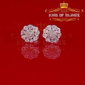 King 19314W-A33KOB 0.15ct Carat Diamond Stud Earrings For Women Sterli