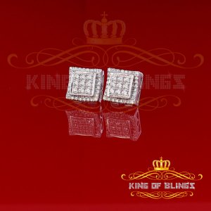 King 19248W-A16KOB Men's Elegant Square White Gold Sterling Silver Scr