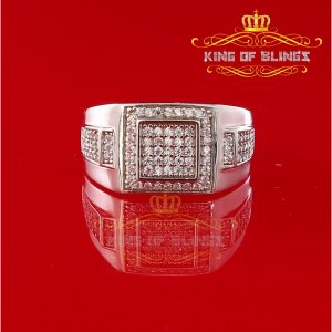 King 14859W-A25KOB 10k White Gold Finish Lab Created Diamonds Silver M