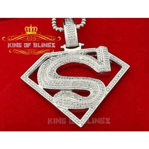 King 16010W-A79KOB 10k White Gold Finish Real Diamond 0.33ct Silver Su