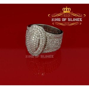 King 10181W-A39KOB 10k White Gold Finish Lab Created Diamond Silver Me