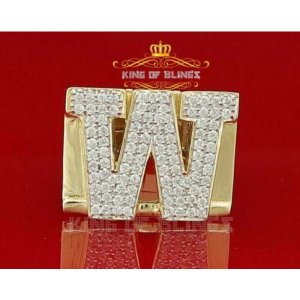 King 15159YW-A39KOB 10k Yellow Gold Finish Alphabets Silver Rings With