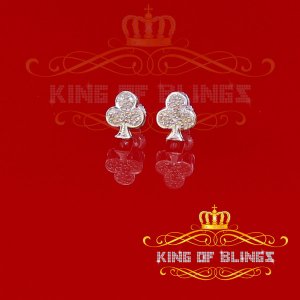 King 19835W-A25KOB 110 Carat Diamond Stud Earrings For Women White Ste