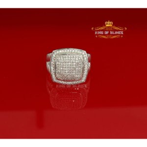 King 12451W-A39KOB 10k White Gold Finish In Silver Lab Created Diamond