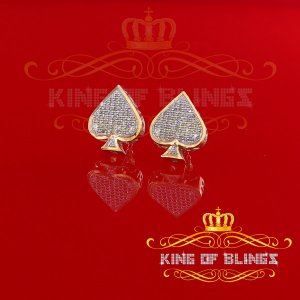 King 19744Y-A54KOB Aretes Para Hombre 925 Sterling Silver Carat Round 