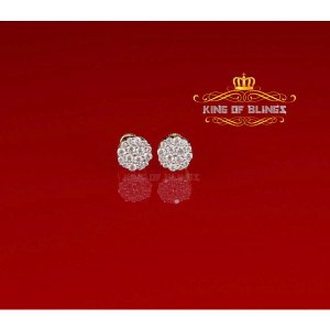 King 19097Y-A12KOB Aretes Para Hombre 925 Yellow Silver Iced Out Cz Ro