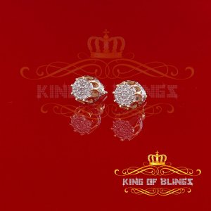 King 19755Y-A25KOB Diamond Stud Earrings For Women Sterling Silver Stu