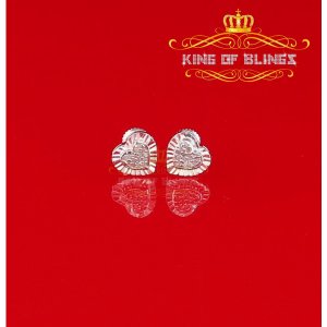 King 12717W-A17KOB 110 Carat Diamond Stud Earrings For Women White Ste