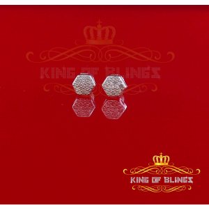 King 18027W-A27KOB 0.15ct Carat Diamond Stud Earrings For Women Sterli