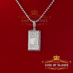 King 16522W-A65KOB 10k White Gold Finish With Real Diamond Silver Pend