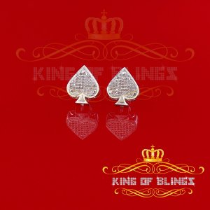 King 19743W-A49KOB Aretes Para Hombre 925 Sterling Silver Carat Round 