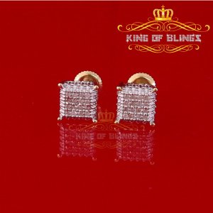 King 9874Y-A16KOB 110 Carat Diamond Stud Earrings For Women Yellow Ste