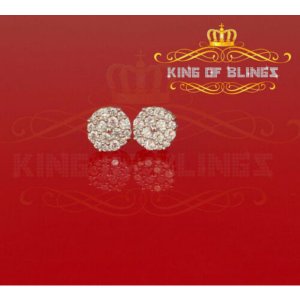 King 19099W-A19KOB Aretes Para Hombre 925 White Silver Iced Out Cz Rou