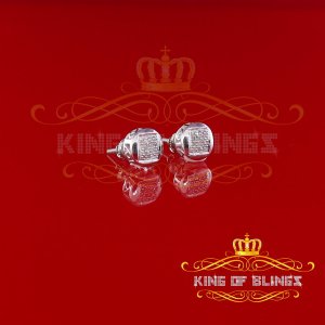 King 19738W-A22KOB 110 Carat Diamond Stud Earrings For Women White Ste